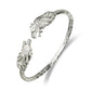 Better Jewelry Solid .925 Sterling Silver West Indian Bangle with Dragon Ends (Made in USA)