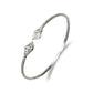 Better Jewelry Shell Ends West Indian Bangles .925 Sterling Silver (Pair), 26 grams