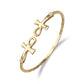 Better Jewelry 10K Yellow Gold West Indian Bangle w. Ankh Cross Ends