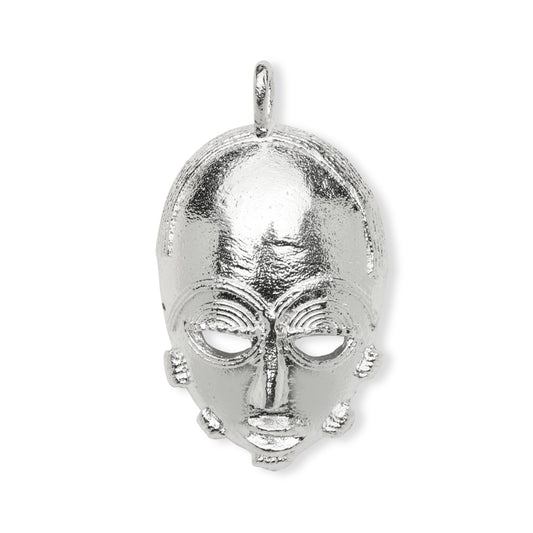 Better Jewelry Tribe African Mask .925 Sterling Silver Pendant (MADE IN USA)
