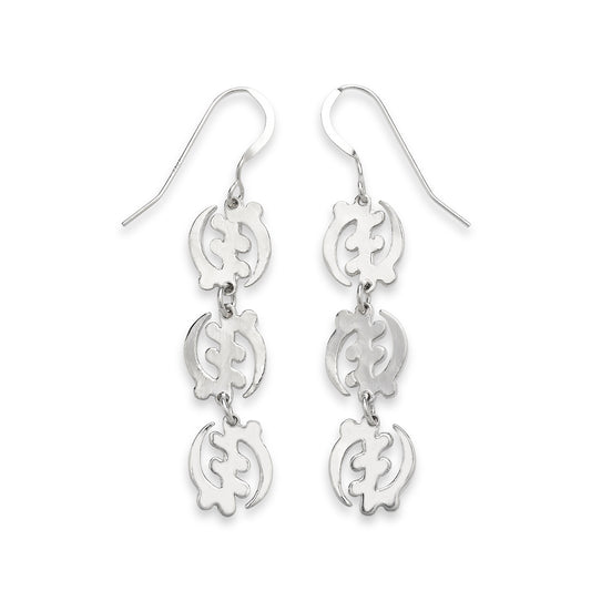 Gye Nyame .925 Sterling Silver Dangle Earrings