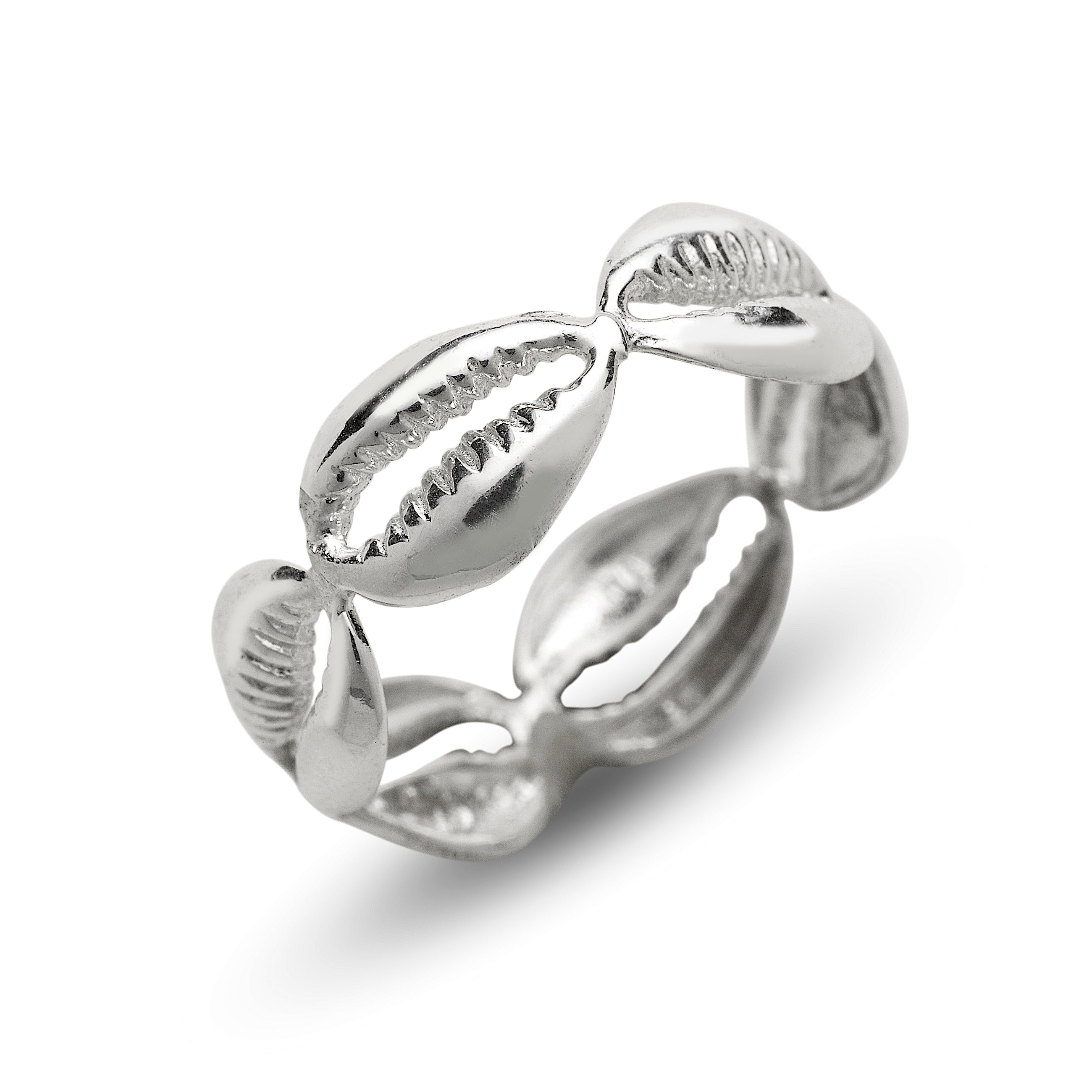 Shell Ring Silver Cowrie Shell Jewelry – Betterjewelry