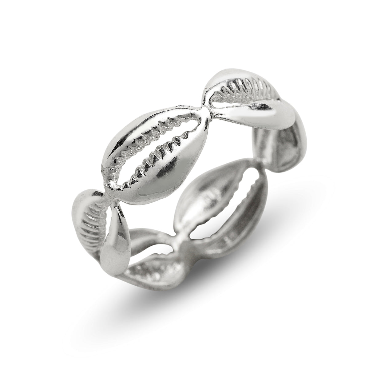 Shell 925 Ring Cowrie Shell .925 Sterling Silver Band Ring – Betterjewelry