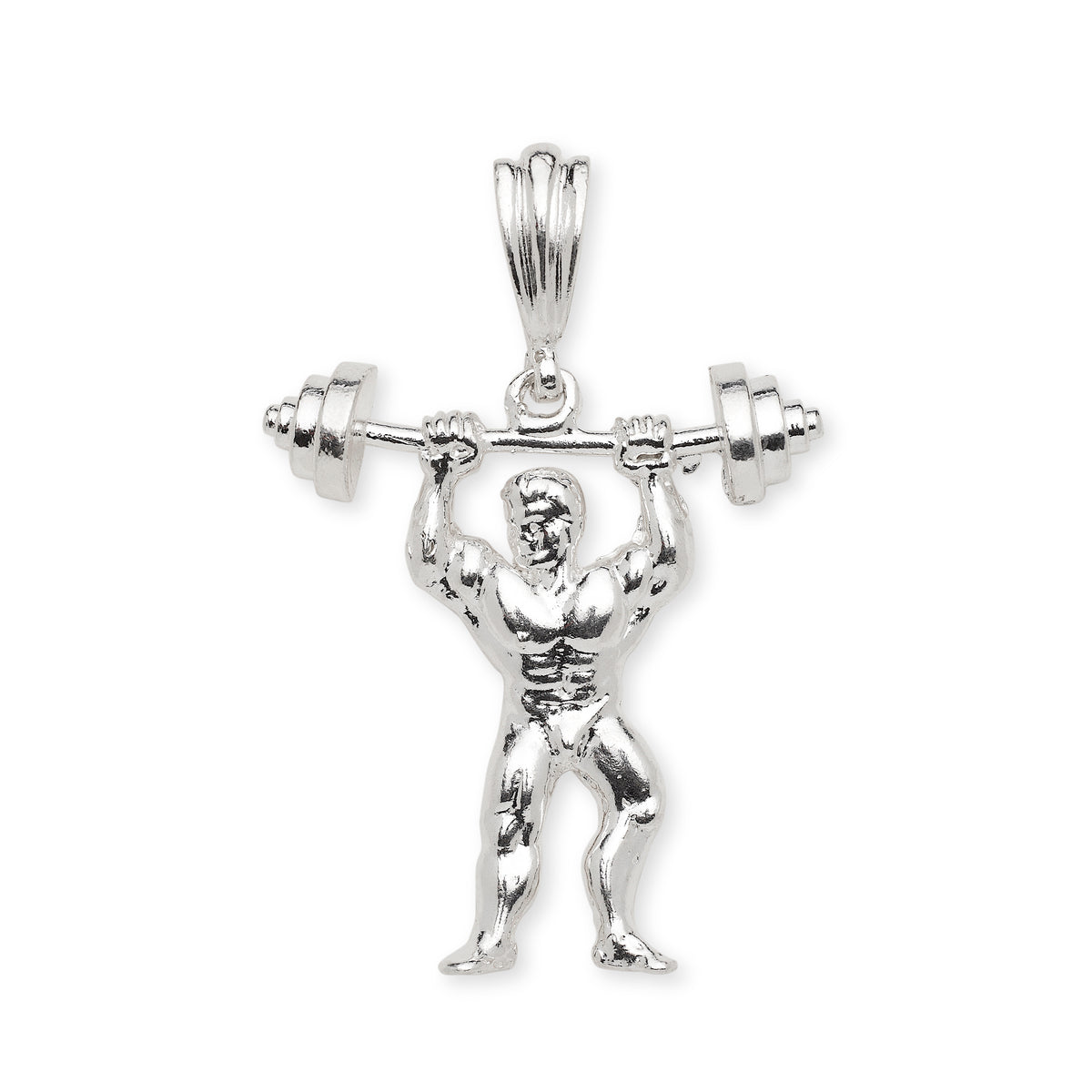 Bodybuilder Silver Chain Bodybuilder .925 Sterling Silver Vintage Pendant – Betterjewelry