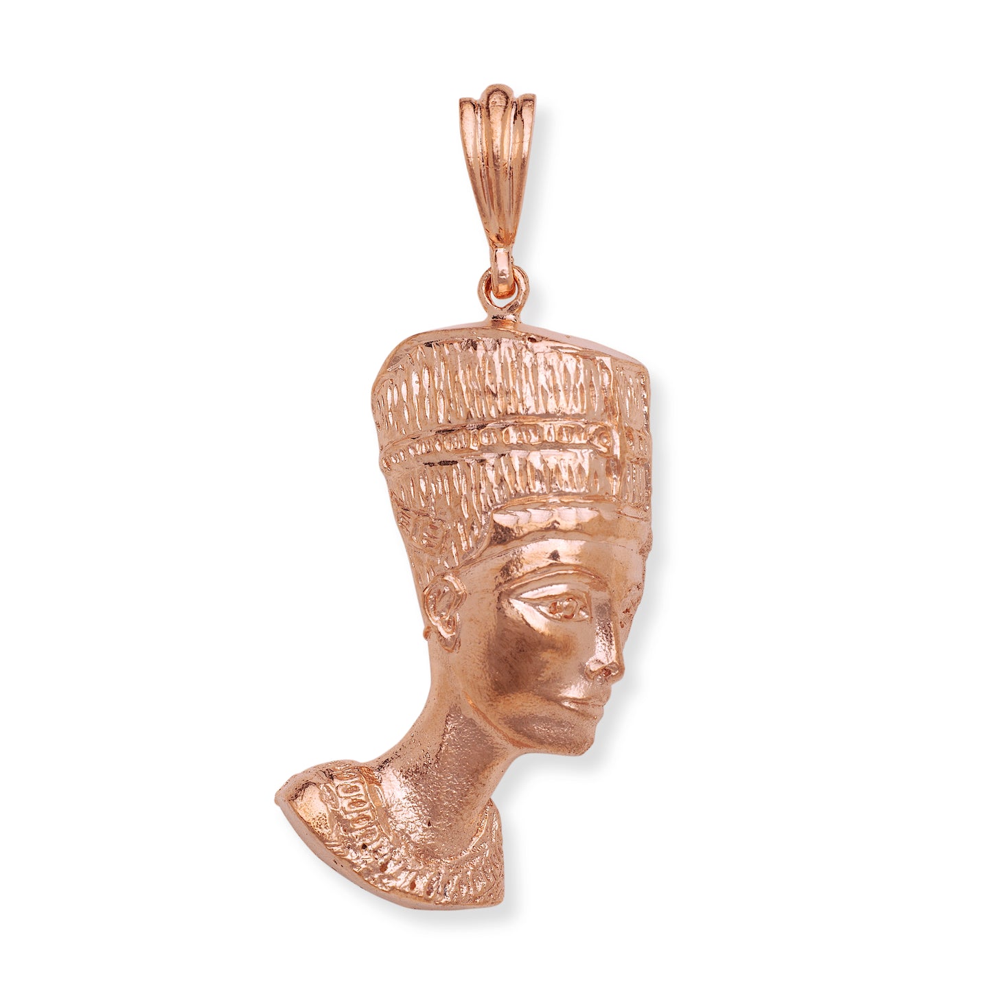 Large Copper Queen Nefertiti Bust Pendant, Made in the USA