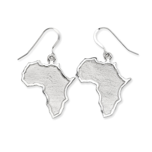 Better Jewelry, Large African Map Earrings .925 Sterling Silver, 7 gr.