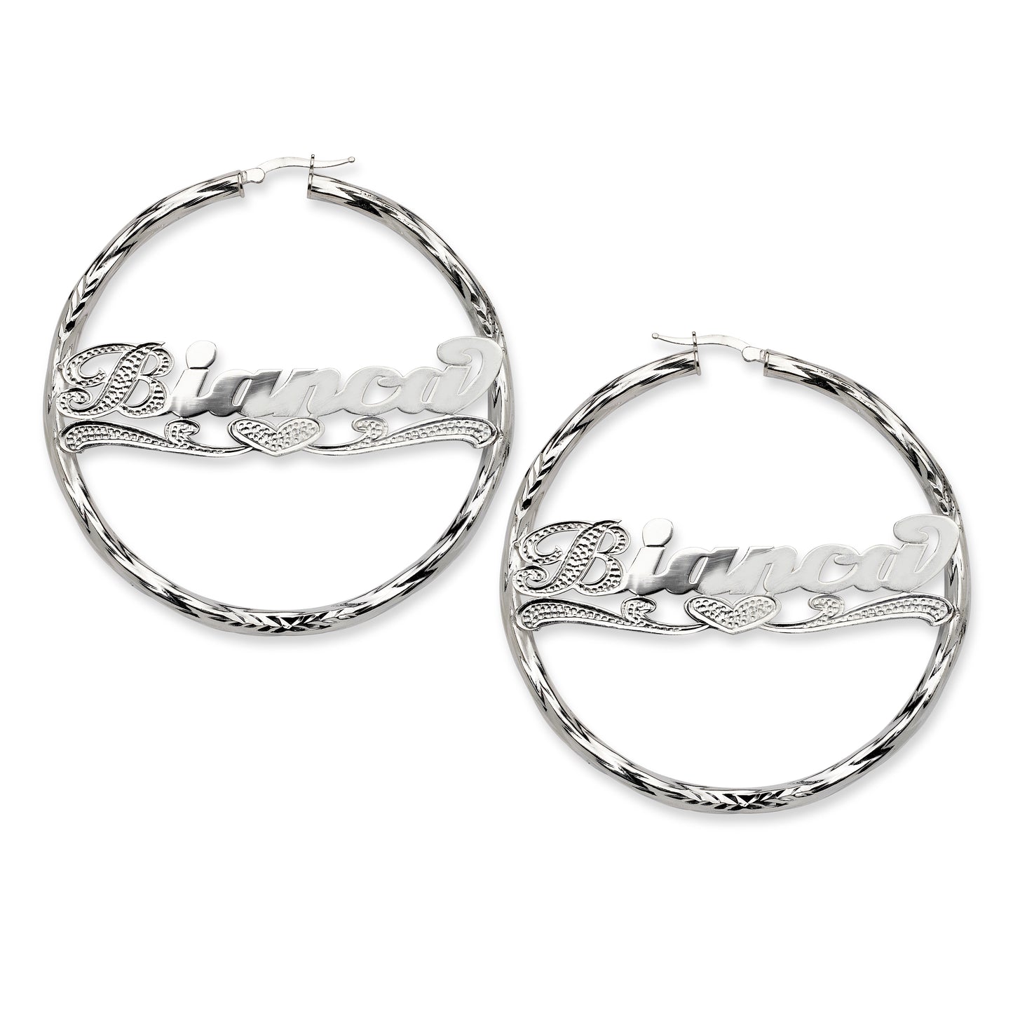 Personalized .925 Sterling Silver Twisted Circle Hoop Earrings .925 Sterling Silver