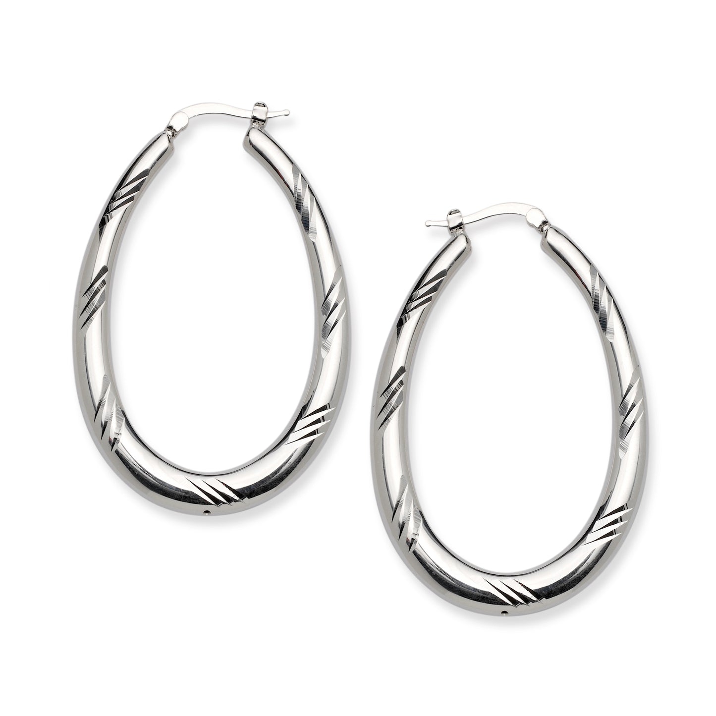 Better Jewelry Fancy Hoop Earrings .925 Sterling Silver