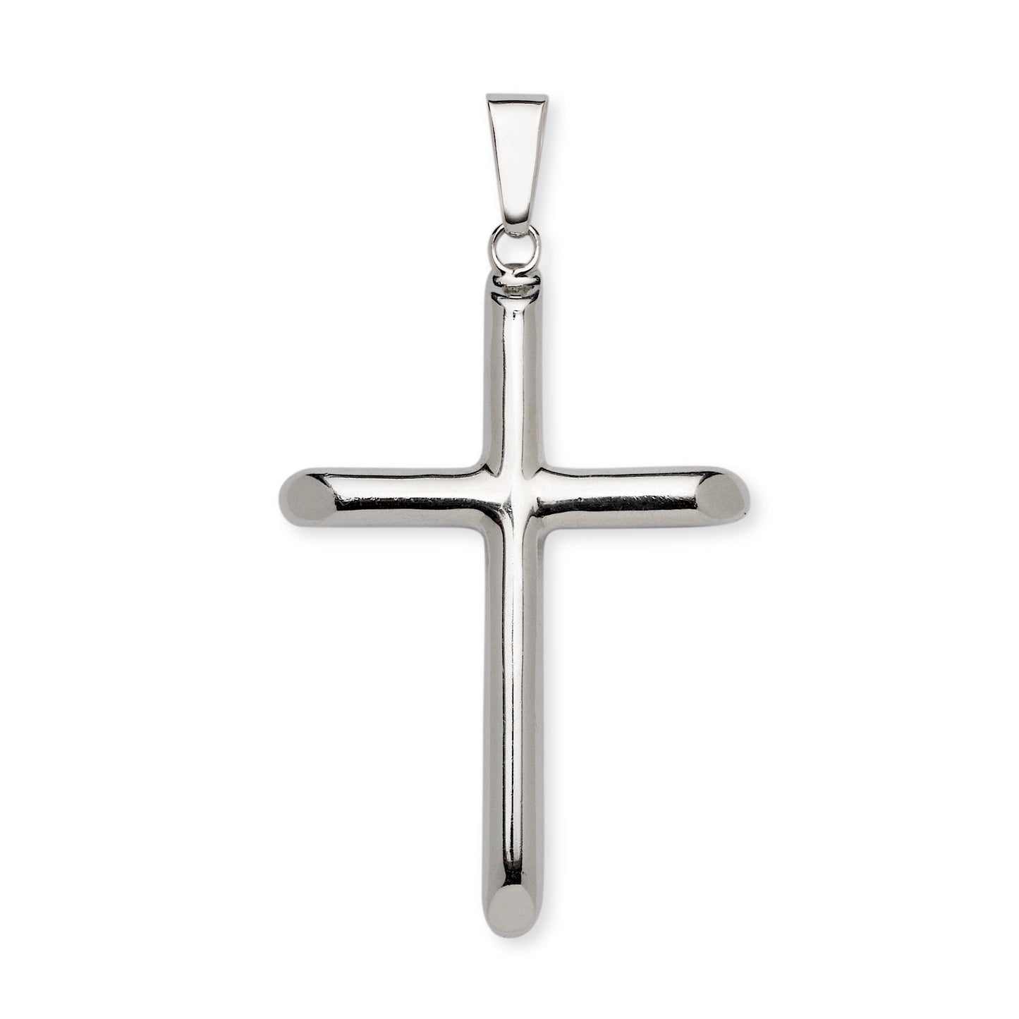 Religious Classic Cross .925 Sterling SIlver Charm Pendant, 56x38mm