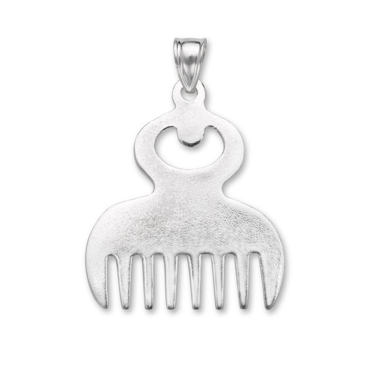 Duafe, African Comb .925 Sterling Silver Pendant
