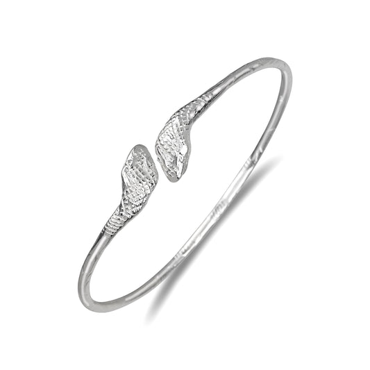 Snake Ends .925 Sterling Silver West Indian Bangle