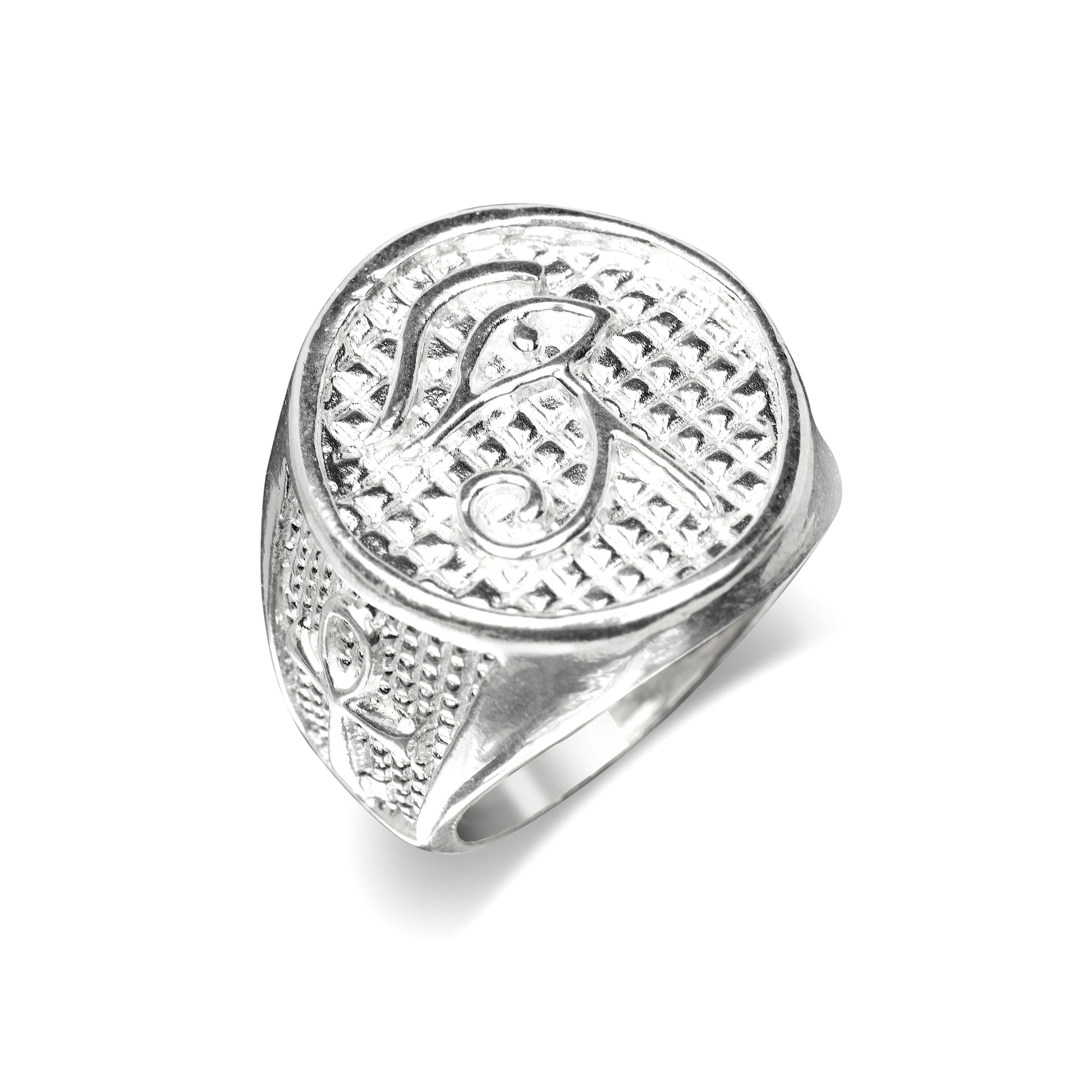 Eye of Ra .925 Sterling Silver Ring, Eye of Horus, Egyptian Ankh Signet ring