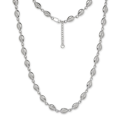 Flat Cowrie Shell .925 Sterling Silver Necklace