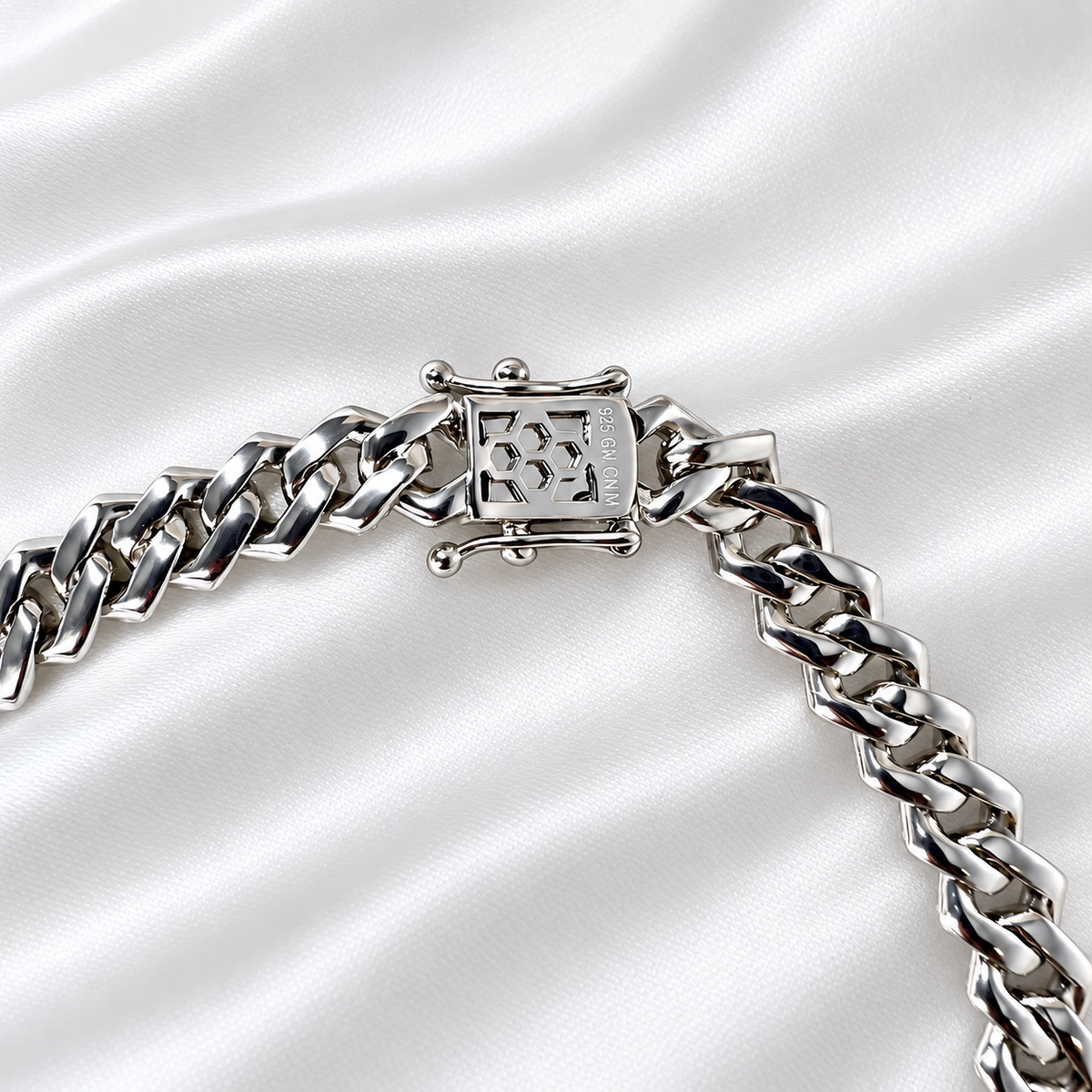 Moissanite Cuban Link Bracelet Solid .925 Sterling Silver