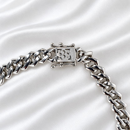 Moissanite Cuban Link Bracelet Solid .925 Sterling Silver
