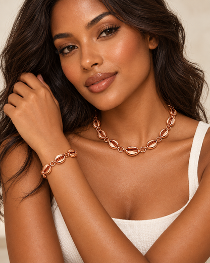Cowrie Shell Necklace – 100% Solid Copper