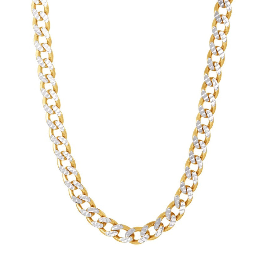 Cuban Italian Chain Two-Toned 14K Gold over .925 Sterling Silver