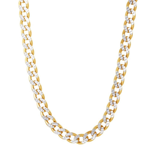 Cuban Italian Chain Two-Toned 14K Gold over .925 Sterling Silver