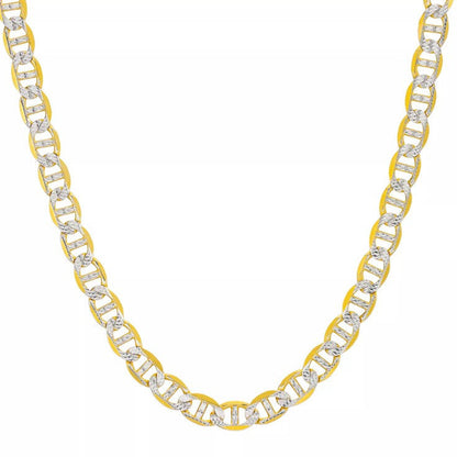 Gold and diamond chain necklace on a white background