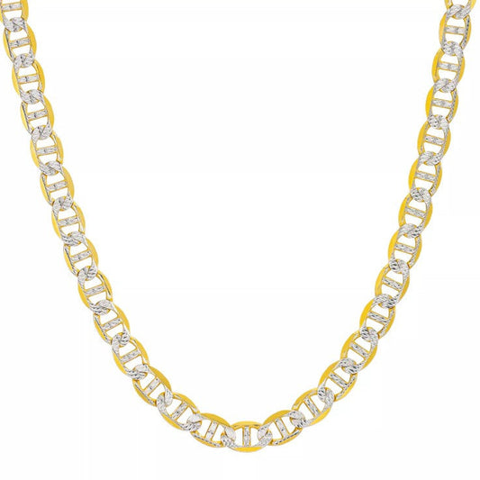 Gold and diamond chain necklace on a white background