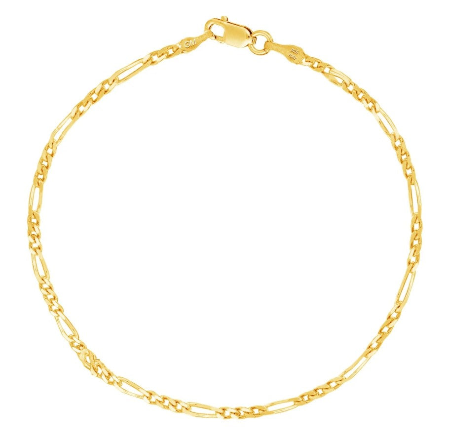 Gold chain bracelet on a white background