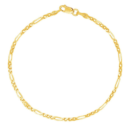 Gold chain bracelet on a white background