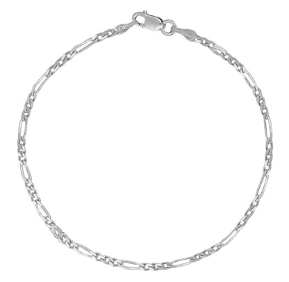 Silver chain bracelet on a white background