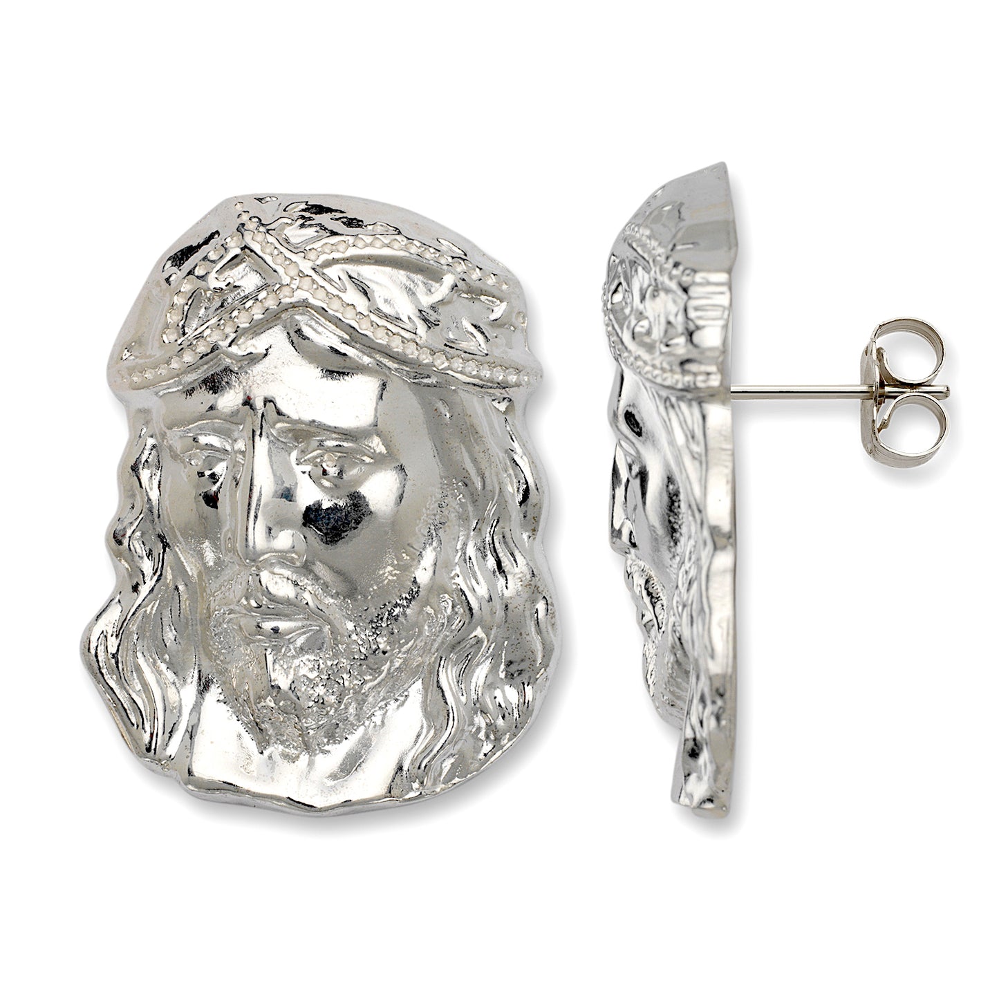 925 Sterling Silver Jesus Earrings