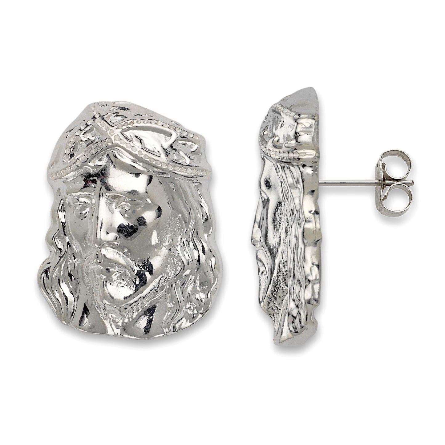 925 Sterling Silver Jesus Earrings