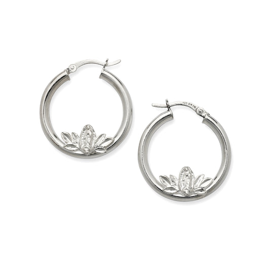 Virgen de Guadalupe 925 Sterling Silver Hoops
