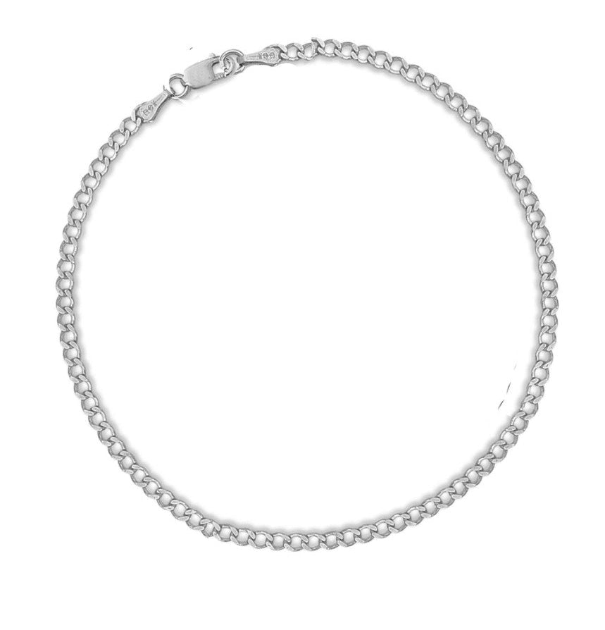 Curb Chain Anklet .925 Sterling Silver