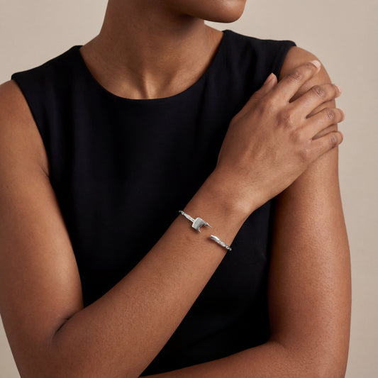 Trinidad and Tobago .925 Sterling Silver West Indian Bangle, 1 piece