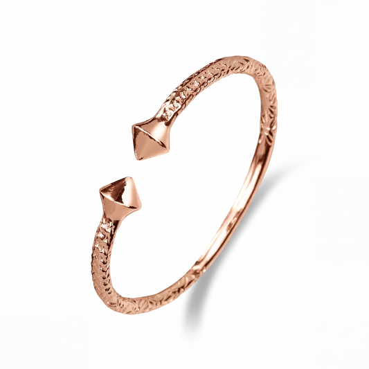 Thick Pyramid Pure Copper West Indian Bangle, 1 piece