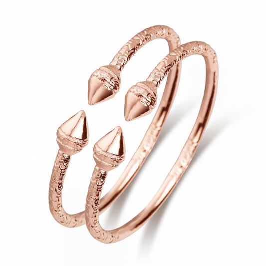 Spear Ends Pure Copper West Indian Bangles, 1 Pair