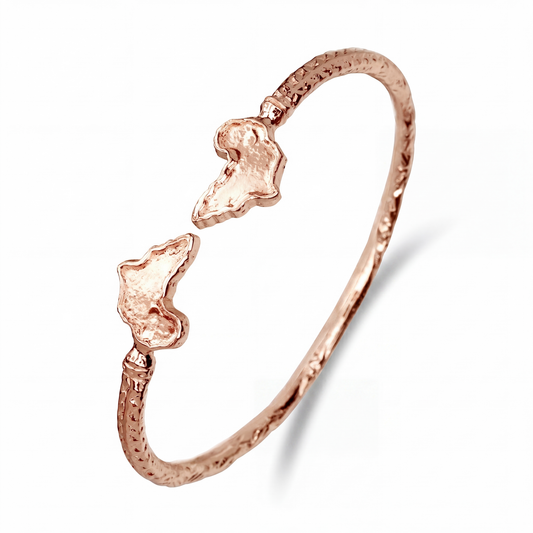 African Map Pure Copper West Indian Bangle, 1 piece