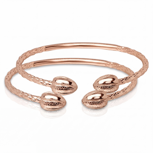 Large Cocoa Pure Copper West Indian Bangles, 1 pair