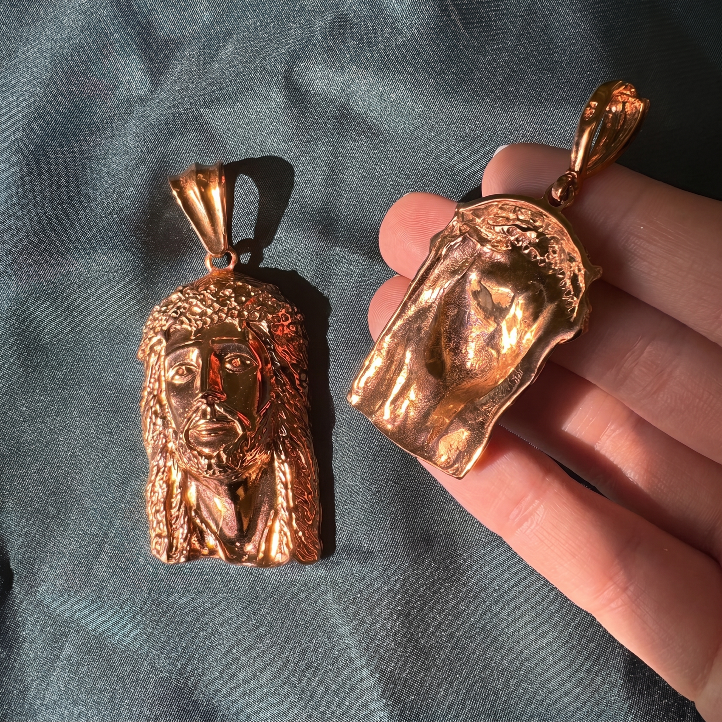 Jesus Head Solid Copper pendant