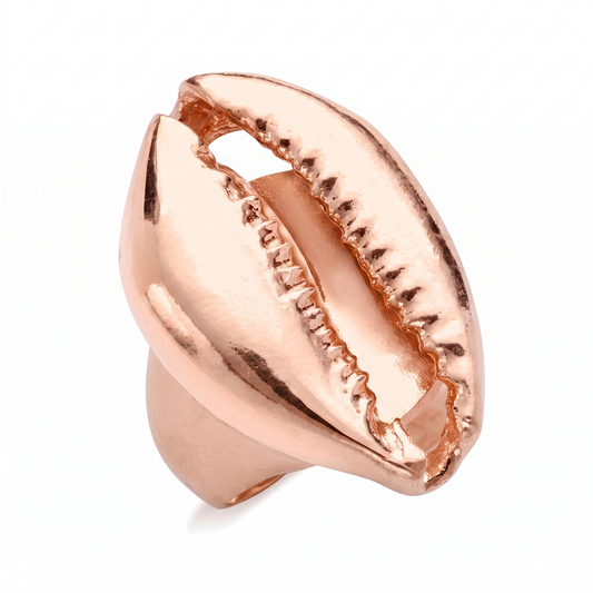 Cowrie Shell Bold Statement Ring Copper