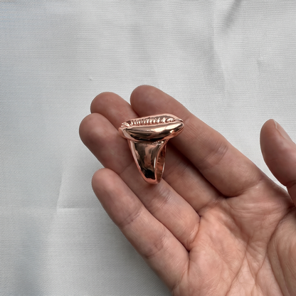 Cowrie Shell Bold Statement Ring Copper