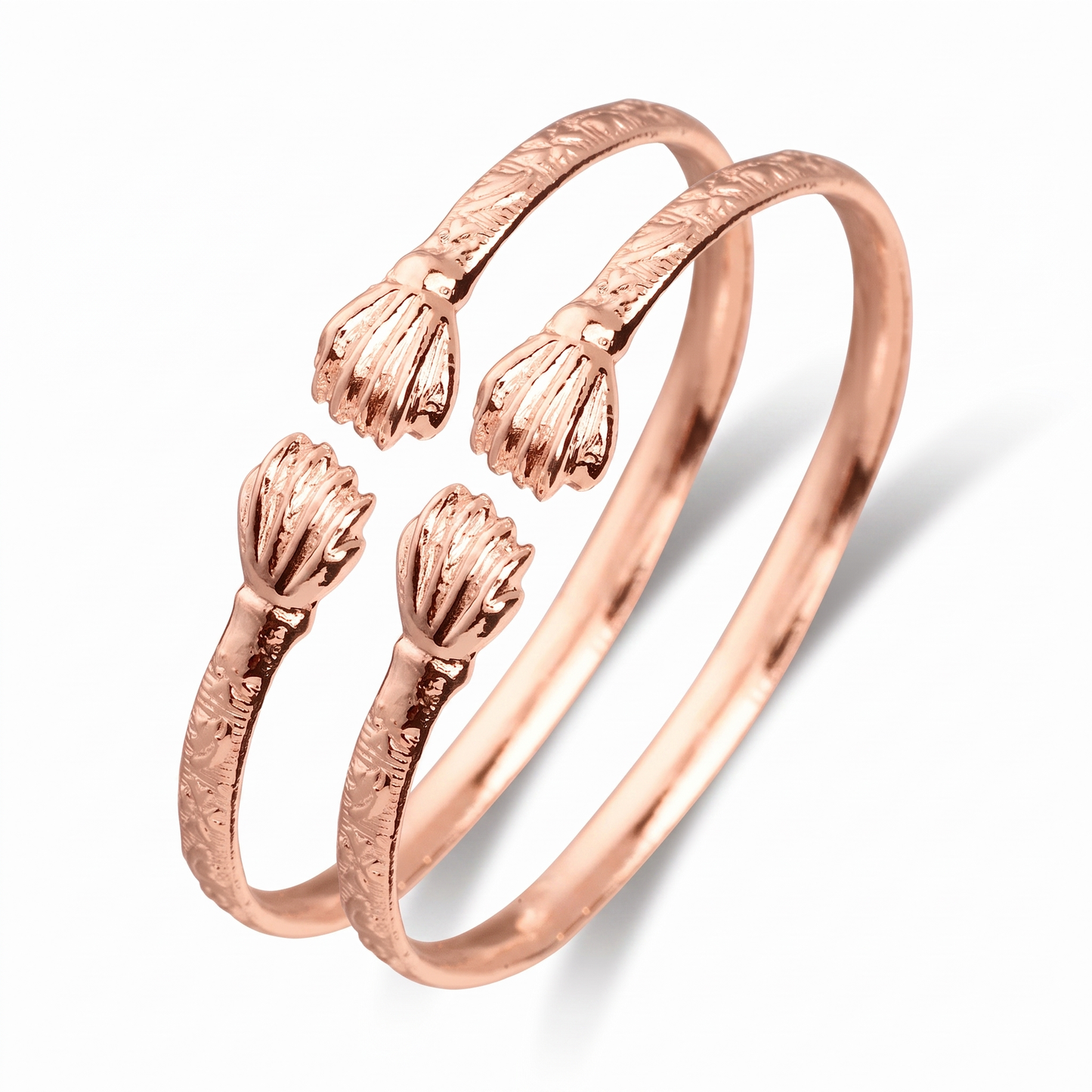 Better Jewelry Flat Fist Ends Copper West Indian BABY Bangles, 1 pair