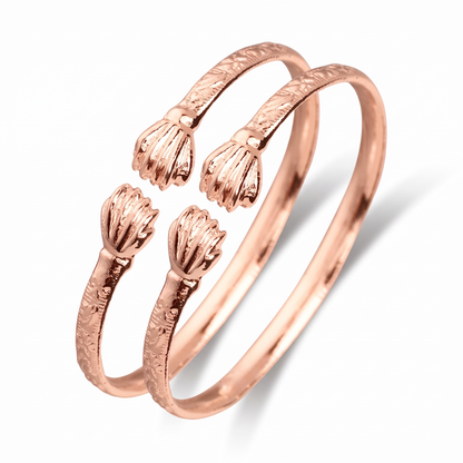 Better Jewelry Flat Fist Ends Copper West Indian BABY Bangles, 1 pair