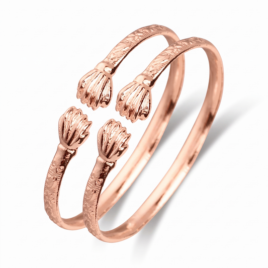 Better Jewelry Flat Fist Ends Copper West Indian BABY Bangles, 1 pair