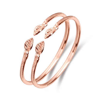Better Jewelry Leaf Copper West Indian BABY Bangles, 1 pair