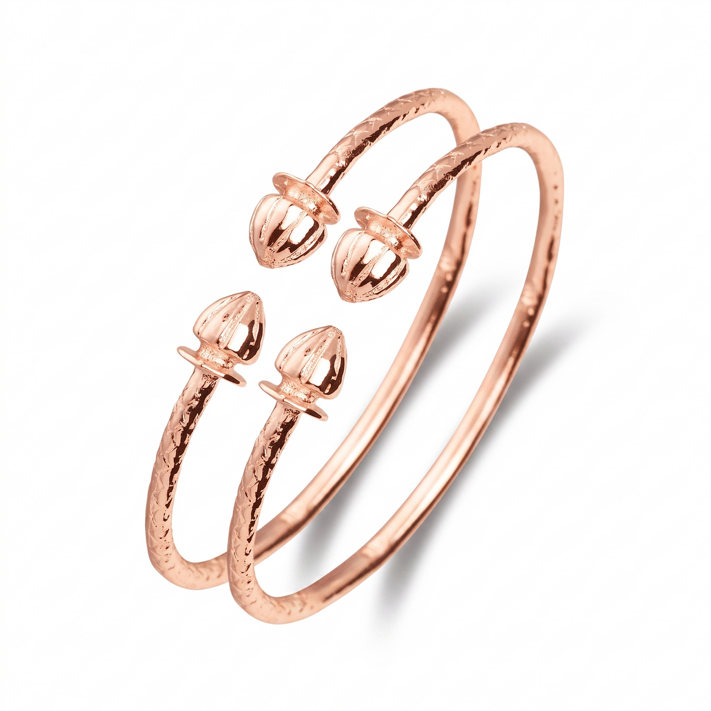 Better Jewelry Acorn Solid Copper West Indian BABY Bangles, 1 pair