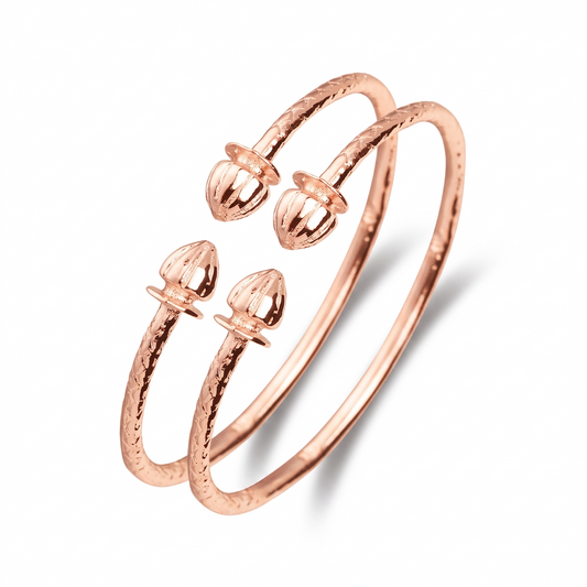 Better Jewelry Acorn Solid Copper West Indian BABY Bangles, 1 pair