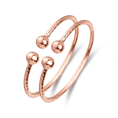 Better Jewelry Classic Ball Ends Solid Copper West-Indian Bangle BABY, 1 pair