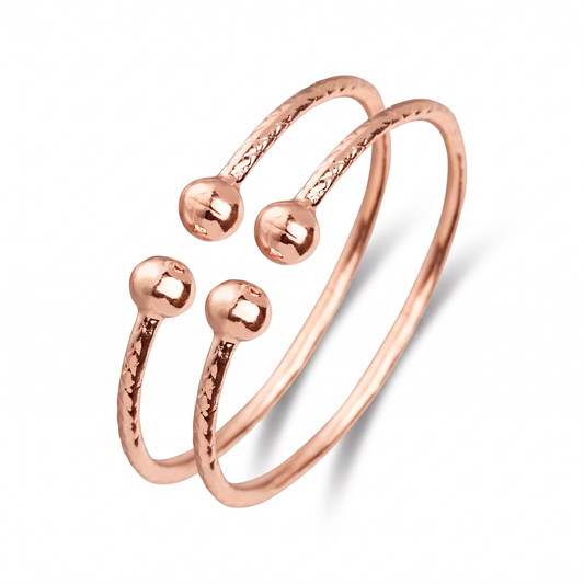 Better Jewelry Classic Ball Ends Solid Copper West-Indian Bangle BABY, 1 pair