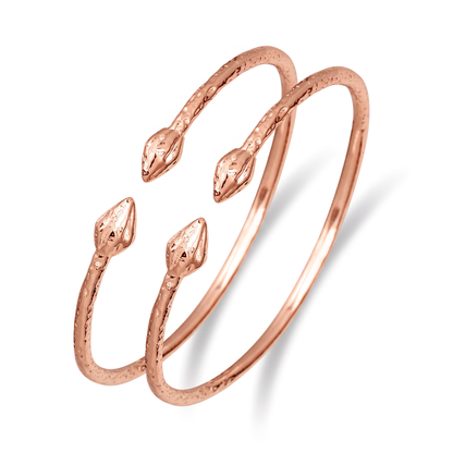 Better Jewelry Cocoa Pods Copper West Indian BABY Bangles, 1 pair