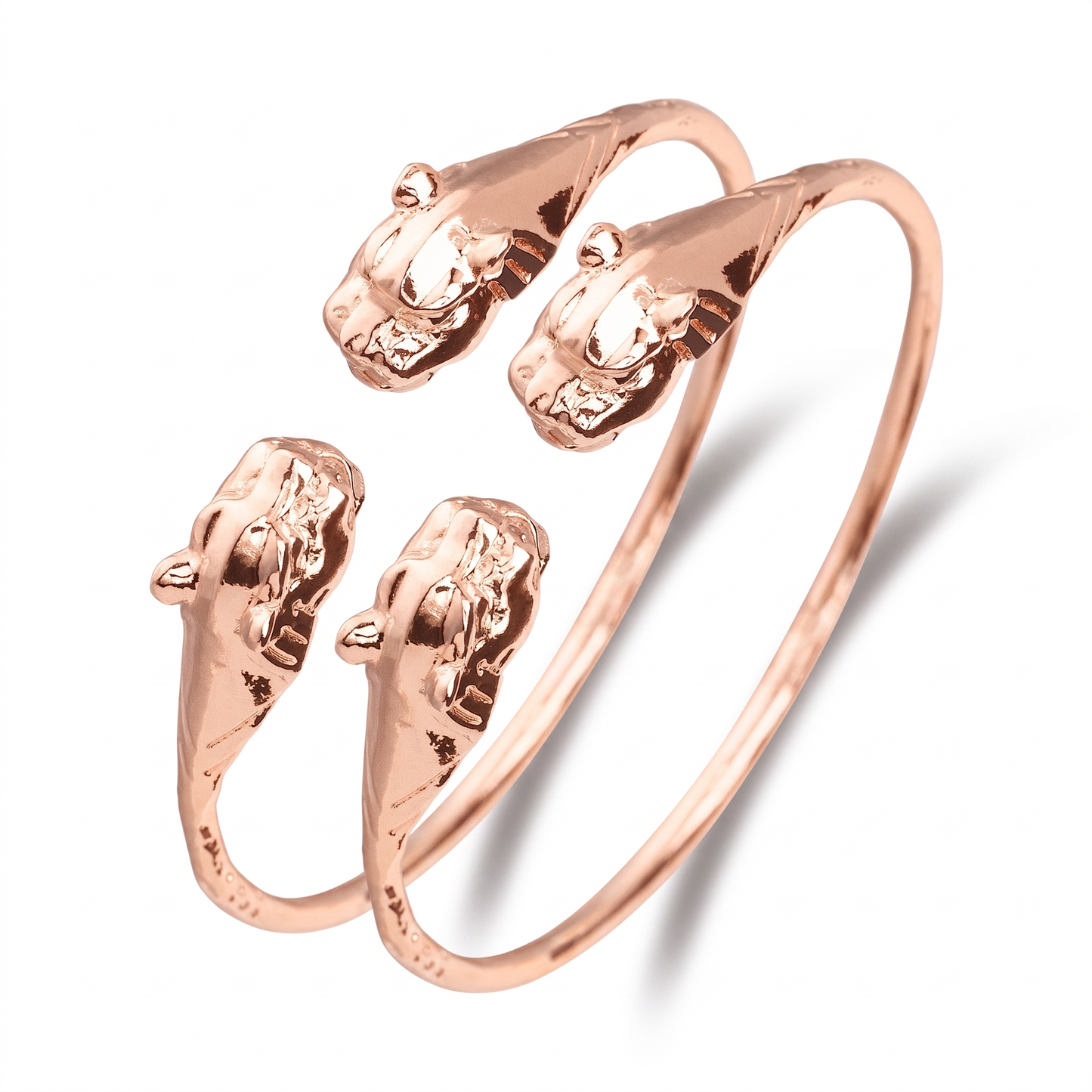 Better Jewelry Panther Ends Copper BABY West Indian Bangles, 1 pair