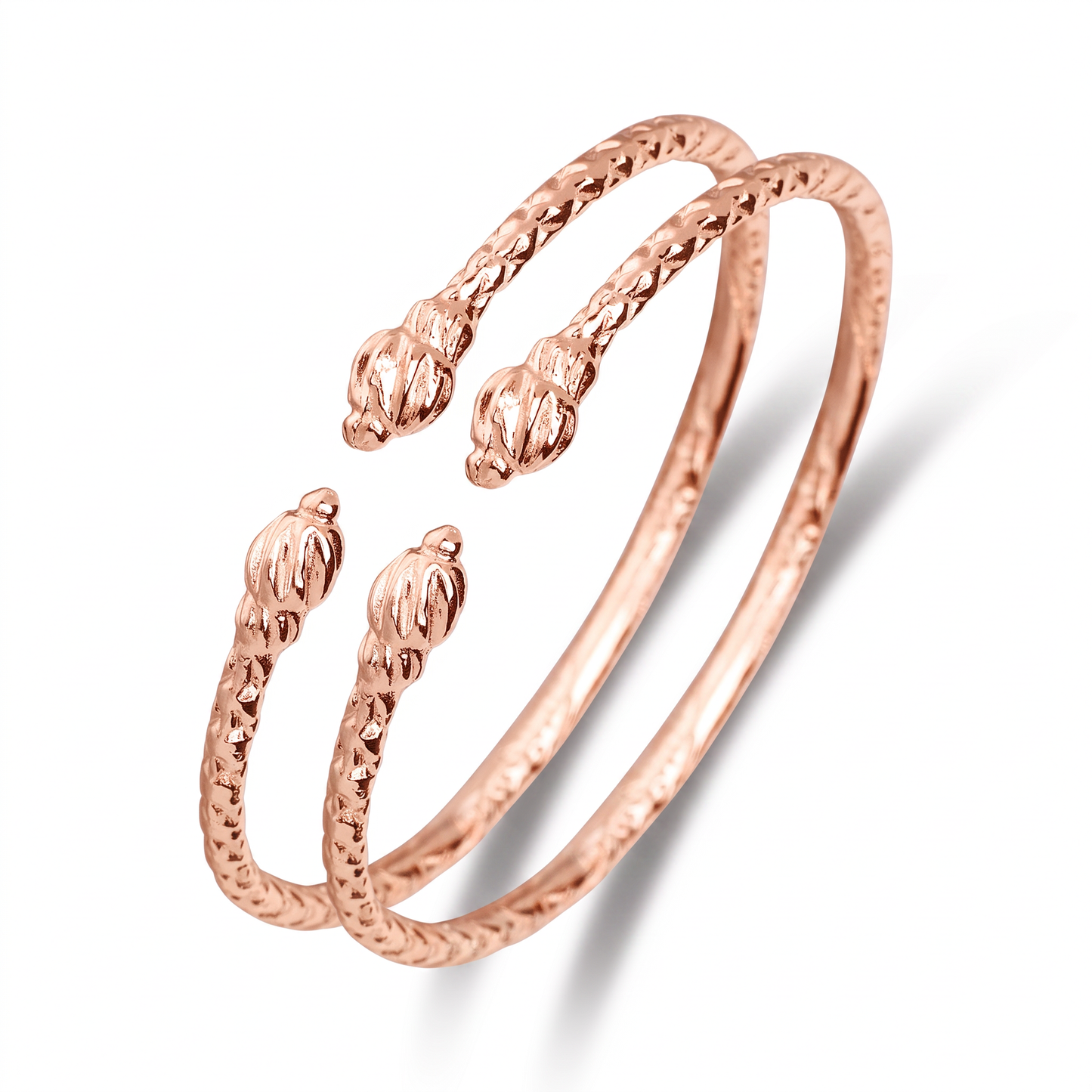 Better Jewelry Twisted Ends w. Soft Point Copper West Indian BABY Bangles, 1 pair (Copy)